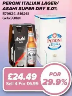 Bestway Peroni italian lager/ asahi super dry 5.0% offer