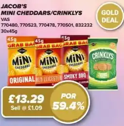 Bestway JACOB'S Mini cheddars/crinklys offer