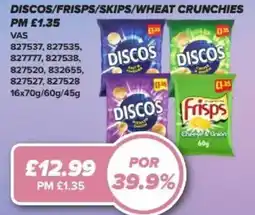 Bestway Discos/frisps/skips/wheat crunchies offer