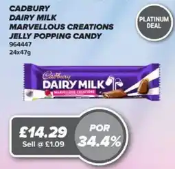 Bestway CADBURY Dairy milk marvellous creations jelly popping candy offer