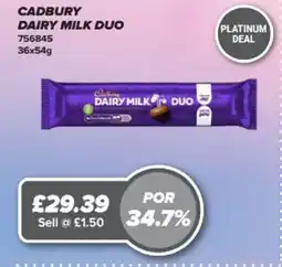 Bestway CADBURY Dairy milk duo offer