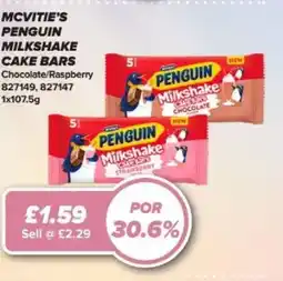 Bestway MCVITIE'S Penguin milkshake cake bars offer