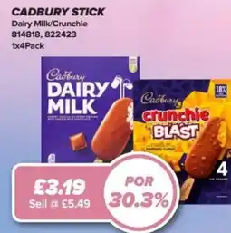 Bestway CADBURY STICK Dairy Milk/Crunchie offer