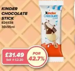Bestway KINDER Chocolate stick offer