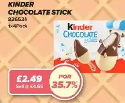 Bestway KINDER Chocolate stick offer