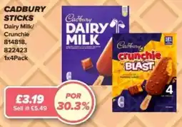 Bestway CADBURY STICKS Dairy Milk/ Crunchie offer