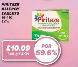 Bestway PIRITEZE Allergy tablets offer