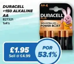 Bestway Duracell +150 alkaline AA offer
