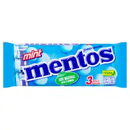 Iceland Mentos Mint Flavour Chewy Dragees 3 x 38g offer