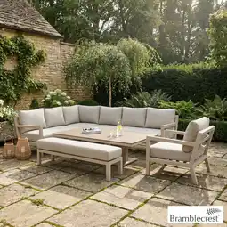 Costco Bramblecrest Stowe 4 Piece L-Shaped Deep Seating Patio Set with Height Adjustable Table offer