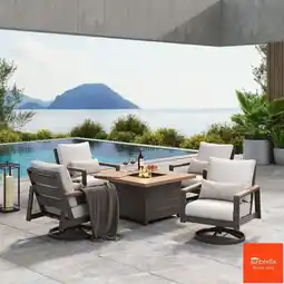 Costco Grand Leisure Easton 5 Piece Deep Seating Fire Patio Set + Cover offer