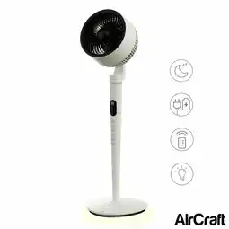 Costco AirCraft AirLUME Cordless Air Circulator Fan with Dimmable Lighting in Stone White offer