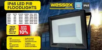 Toolstation Wessex Ip65 Led Pir Floodlights offer