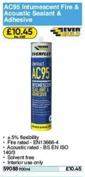 Toolstation Ever Build Ac95 Intumescent Fire & Acoustic Sealant & Adhesive offer