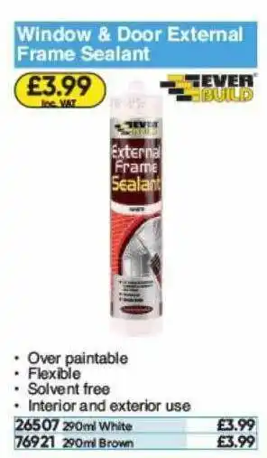 Toolstation Ever Build Window & Door External Frame Sealant offer