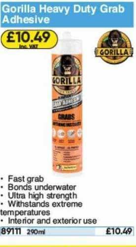 Toolstation Gorilla Heavy Duty Grab Adhesive offer