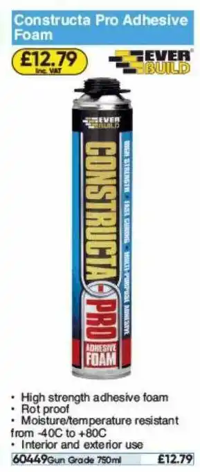 Toolstation Ever Build Constructa Pro Adhesive Foam offer