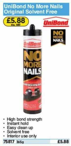 Toolstation UniBond No More Nails Original Solvent Free offer