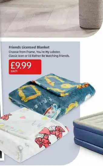 Aldi Friends Licensed Blanket offer