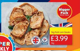 Aldi 1kg Pork Loin Steaks offer