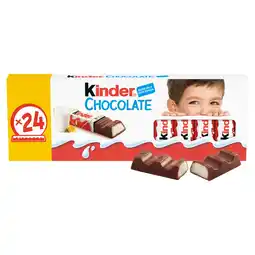 Iceland Kinder Milk Chocolate Fun Size Treat Snack Bars Multipack 24 x 12.5g offer
