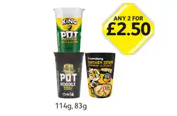 Londis Pot Noodle Chicken & Mushroom, Bombay Bad Boy, Namdong Chicken Flavour offer