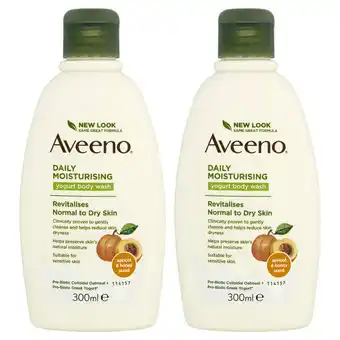 Costco Aveeno Daily Moisturising Body Wash Apricot & Honey, 2 x 300ml offer