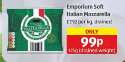 Aldi Emporium Soft Italian Mozzarella offer