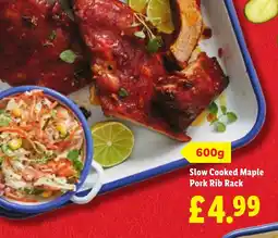 Lidl Slow Cooked Maple Pork Rib Rack offer