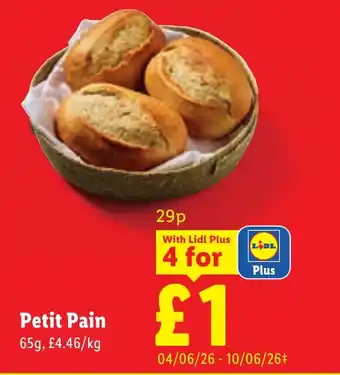 Lidl Petit Pain offer