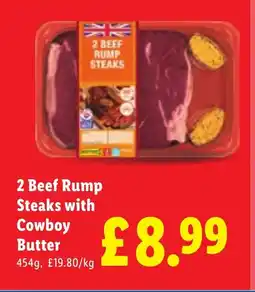 Lidl 2 Beef Rump Steaks with Cowboy Butter offer