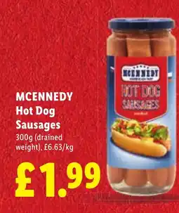Lidl MCENNEDY Hot Dog Sausages offer
