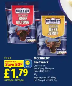 Lidl MCENNEDY Beef Snack offer