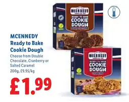 Lidl MCENNEDY Ready to Bake Cookie Dough offer
