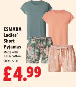 Lidl ESMARA Ladies' Short Pyjamas offer