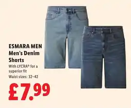 Lidl ESMARA MEN Men's Denim Shorts offer