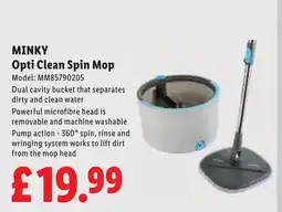 Lidl MINKY Opti Clean Spin Mop offer