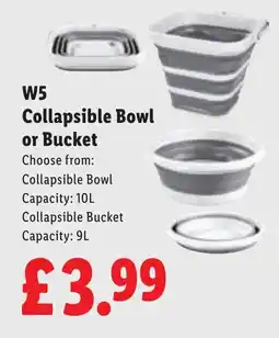 Lidl W5 Collapsible Bowl or Bucket offer
