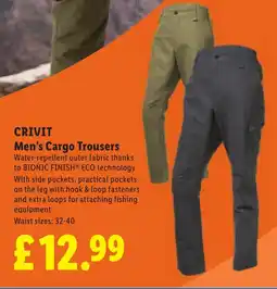 Lidl CRIVIT Men's Cargo Trousers offer