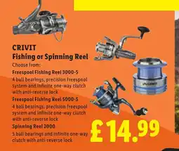 Lidl CRIVIT Fishing or Spinning Reel offer