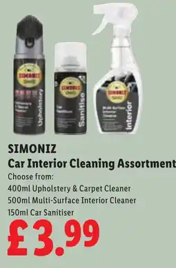 Lidl SIMONIZ Car Interior Cleaning Assortment offer