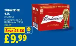 Lidl Budweiser offer