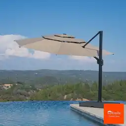 Costco SunVilla 13ft (3.9m) Round 3-Tier Cantilever Umbrella with Base (non-LED) offer