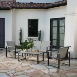 Costco Sunvilla Helio 4 Piece Sling Patio Set + Cover offer