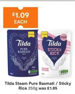 SuperValu Tilda Steam Pure Basmati / Sticky Rice 250g offer