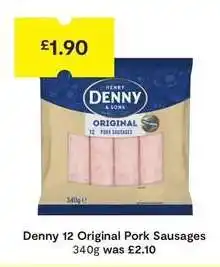 SuperValu Denny 12 Original Pork Sausages offer