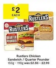 SuperValu Rustlers Chicken Sandwich / Quarter Pounder offer