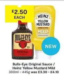 SuperValu Bulls-Eye Original Sauce / Heinz Yellow Mustard Mild offer