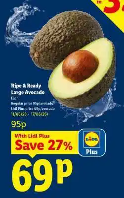 Lidl Ripe & Ready Large Avocado offer