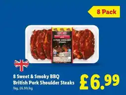 Lidl 8 Sweet & Smoky BBQ British Pork Shoulder Steaks offer